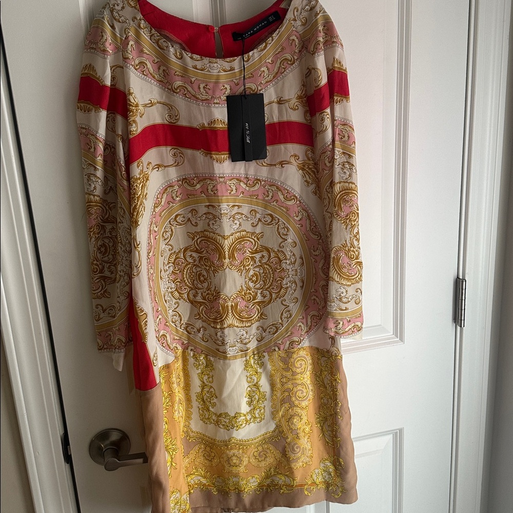 Zara women 100% silk Long Sleeve Dress - Picture 3 of 8